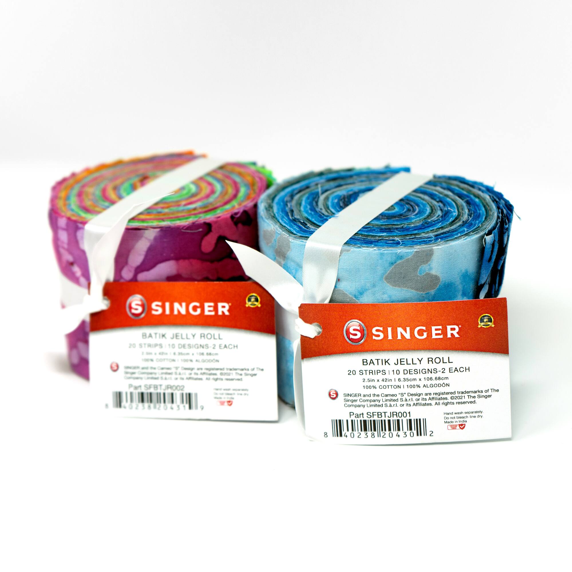 SINGER Handmade Blue Batik Cotton Print Fat Quarter Bundle